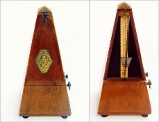 Mahogany-cased Maelzel Paquet Metronome, height 22.5cm