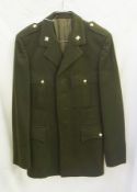 Green military jacket with buttons