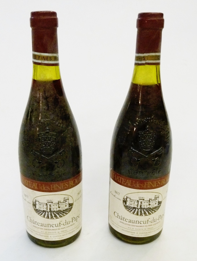 Five bottles of Chateau des Fines Roches 1977 Chateauneuf-du-Pape