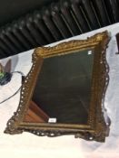 Rococo style gilt framed wall mirror, rectangular, 60cm high