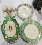 Early 19th Century English porcelain oval serving dish, with pierced handles painted with shells