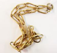 9ct gold Albert chain, with long twisted links, 31g approx