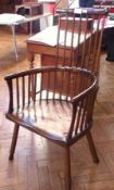 18th century and later elm and beech comb-back open armchair