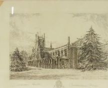 Remarque proof etching
Wallace Hester
"Cheltenham College", 19 x 26cm 
Etching 
Cheltenham College