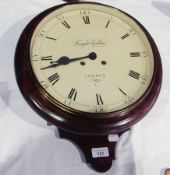 Victorian style mahogany wall clock, the circular dial inscribed "Knight and Gibbins, London",