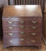 Figured walnut bowfronted sideboard with pair drawers flanked by pair end cupboards, on cabriole