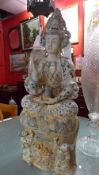 A Chinese blue and white Guan Yin porcelain figure of large size