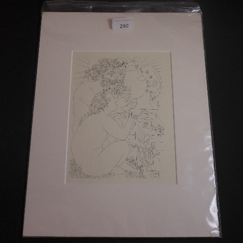 An unframed Pablo Picasso limited edition lithograph certificate to verso
