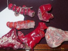 A collection of red coral