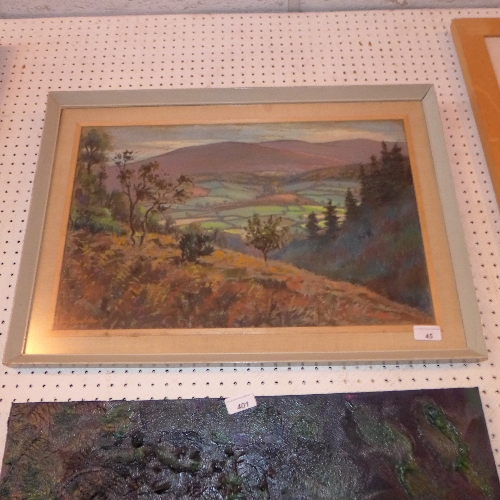 An pastel landscape by Roy Stringfellow signed H 34 X W 56 CM