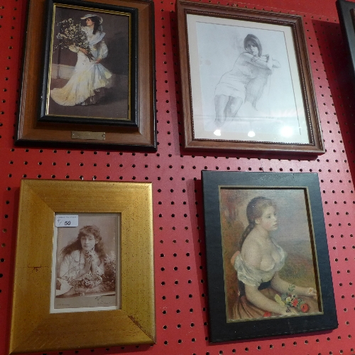 Four framed portraits of ladies an original silver gelatin photograph of Frances Matilda Amery