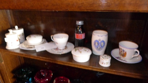 Four Wedgwood `Wild Strawberry` lidded jars and a collection of Commemorative china and