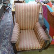 A reclining armchair with carved front detail (a/f) W 68 D 78 H 95 cm