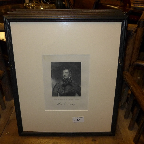 A set of six military portrait prints framed and glazed