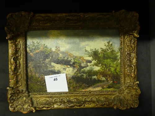 A late C19th oil on canvas rural painting in swept gilt frame