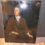 A late C18th oil on canvas portrait of a clergyman relined