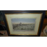 A set of four prints views of London framed and glazed