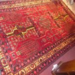 A fine North West Persian Afshar rug 250 cm x 160 cm repeating floral motifs on a pomegranate