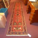 A fine North West Persian Lillihan runner 380 cm x 75 cm repeating petal floral motifs on a