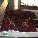 A fine North West Persian Nahawand rug the central pendant medallion on a sapphire field within