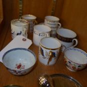 A collection of C19th continental and English porcelain cups