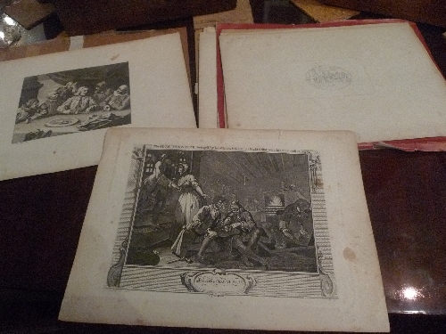 A folio of Hogarth etchings and engravings