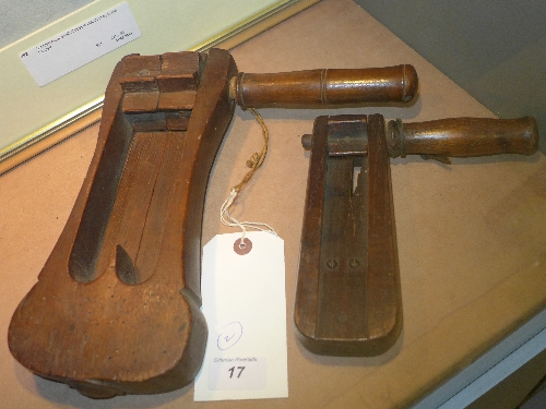 Two bygone wooden scales