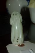 A Chinese Hetian white pale jade sculpture of fruit H 7 cm