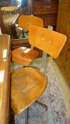 A harlequin set of ex-machinist chairs W 40 D 45 H 104 cm