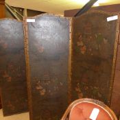 A Chinoiserie four fold screen