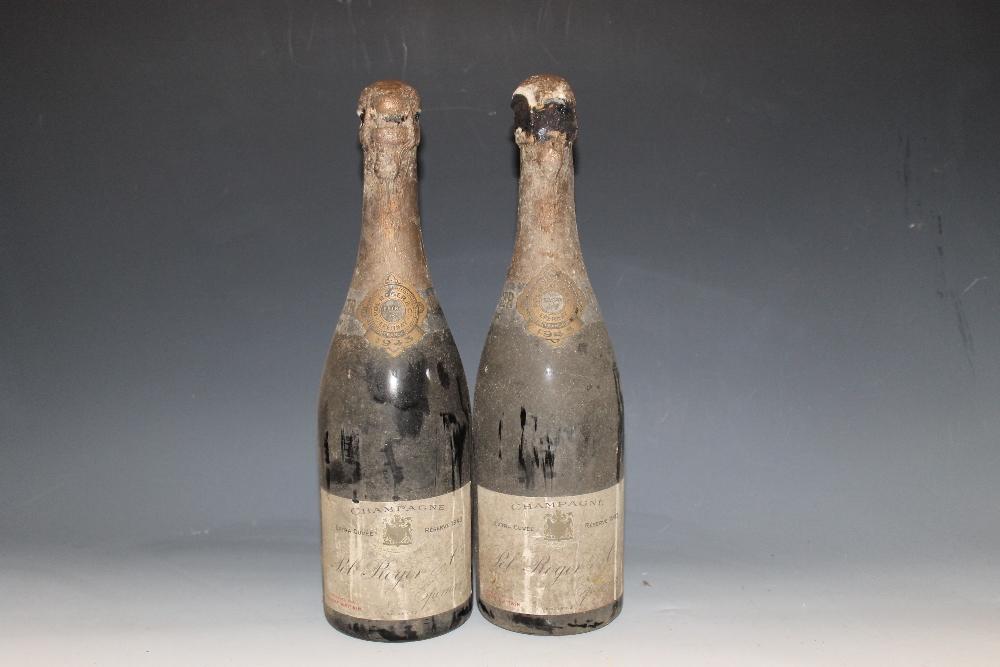 2 BOTTLES OF POL ROGER CHAMPAGNE 1943 `FOR GREAT BRITAIN`