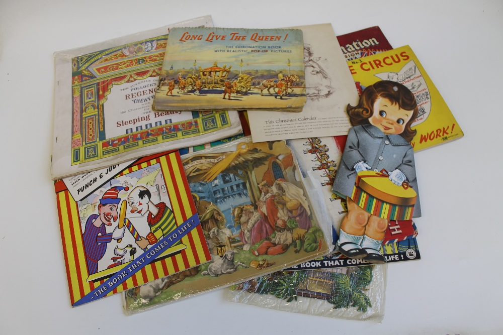 A BOX OF CHILDRENS BOOKS, including pop-up books & cut-out books, including Stage Circus & The