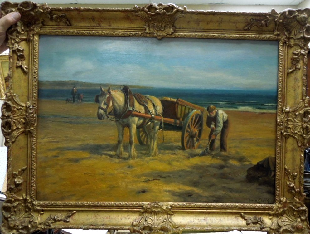 Dixon Clark Oil Painting. Dixon Clark (British 1849 ? 1944). Oil on canvas. Horse and cart on