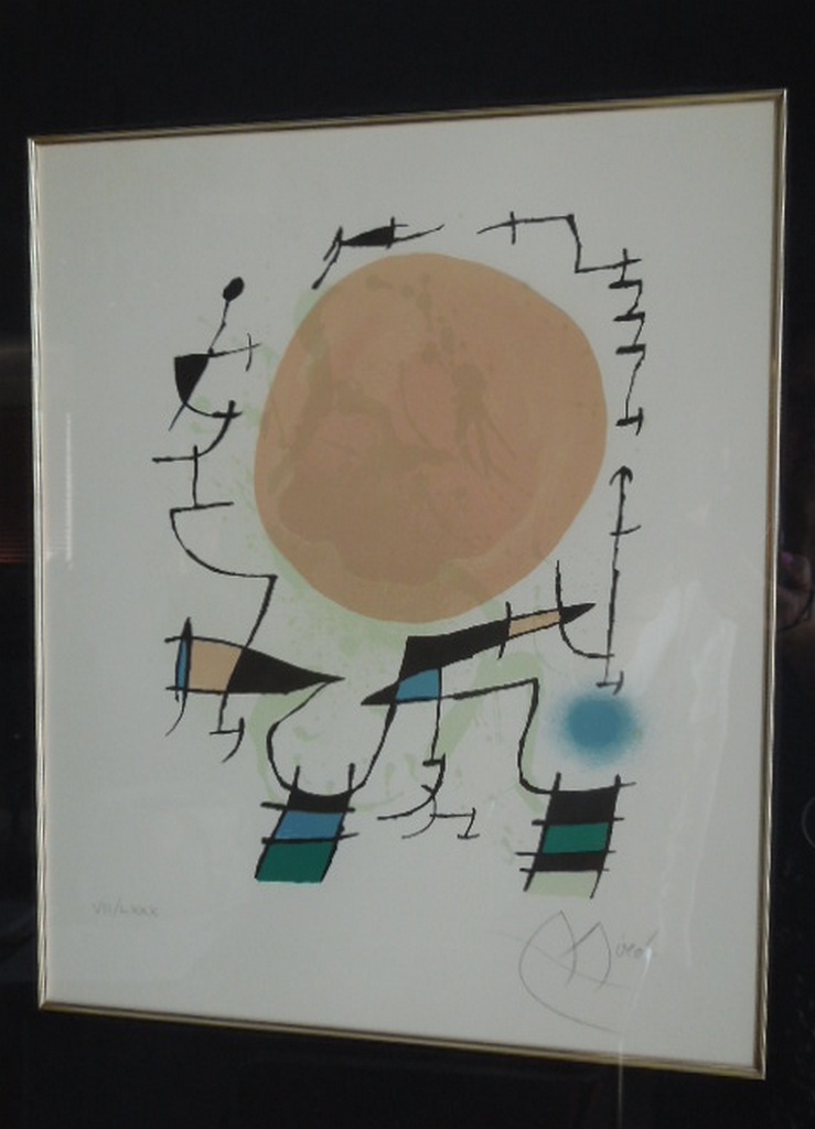 Joan Miro Lithograph.  Joan Miro (Spanish 1893 -1983). Color lithograph ?Soleil Rouge I? #VII/XXX.