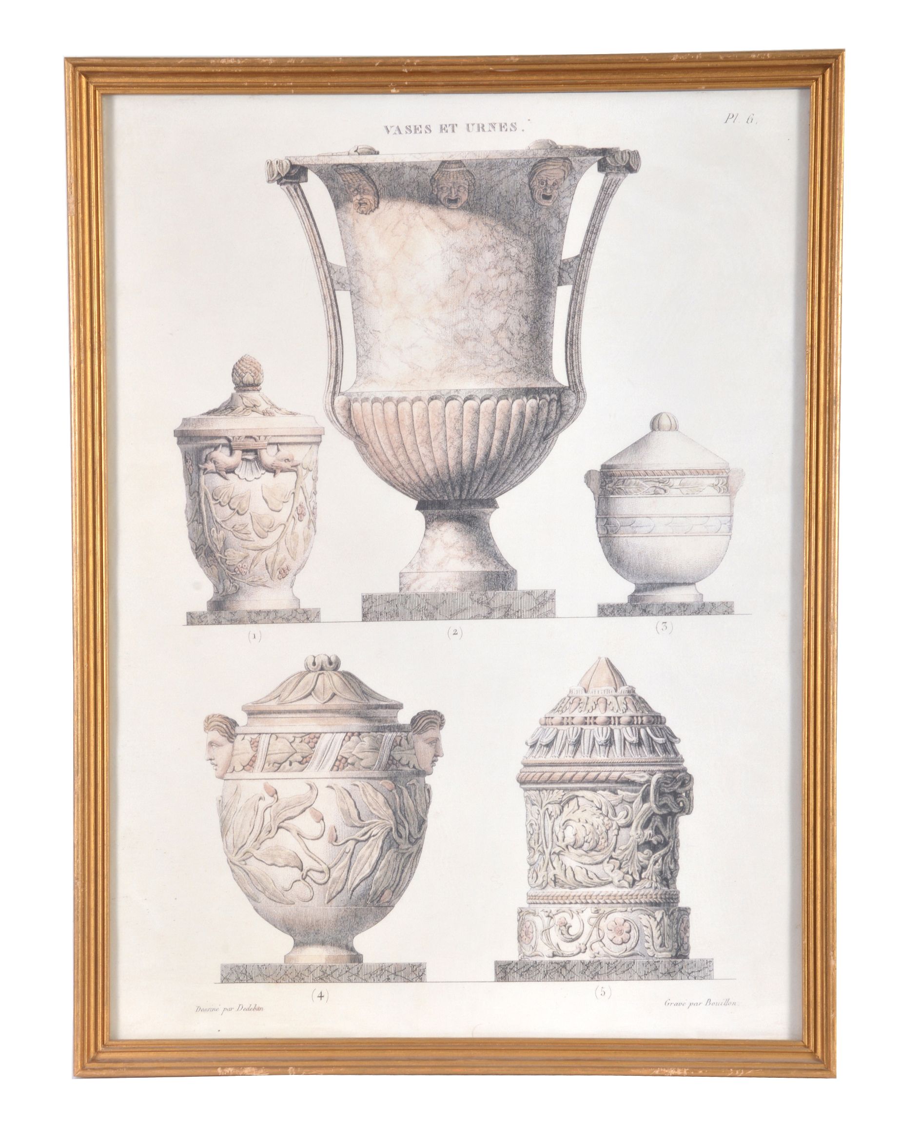 A mixed group of decorative prints. Including views of classical ruins, vases and urns, botanical - Image 3 of 6