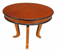 A Moroccan painted and carved cedar two tier occasional table, 20th century, the octagonal top with