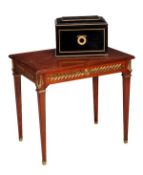 A Napoleon III ebonised and ormulu mounted cabinet, circa 1880, with box string inlay and applied
