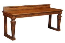An oak and pollard oak serving table, second half 19th century and later, with paneled frieze above