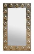 A nickel plated `Orb` wall mirror, designed by Christopher Hodsoll, second half 20th century, with