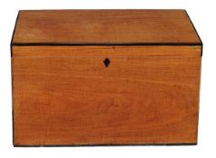 A hardwood and crossbanded chest, late 19th/early 20th century, with ebonised banding throughout,