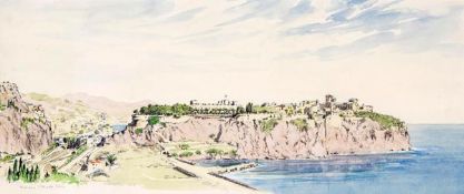 Frederick Arthur Farrell (1882-1935) View of Monte Carlo, Monaco; Coastal view of Nice; Coastal