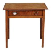 A George III mahogany side table circa 1790 with a moulded rectangular top and a frieze drawer on