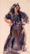 Charles Nicolas Sarka (1879-1960) Dancing vahine, watercolour, over pencil, on buff paper, signed