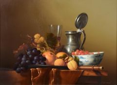Jean Grimal (1942-1998) Still life, Oil on canvas Signed lower right 33.5 x 46cm (131/4 x 18in)