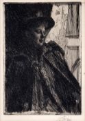 Anders Zorn (1860-1920) Olga Bratt. Etching, on laid paper 1892, [Asplund 74; Hjert 51] Signed in