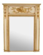 A pair of cream painted and parcel gilt wall mirrors in the Louis XVI style, 20th century each