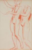 Edward Woore (fl.1919-1936) Nude studies. A group of four, red chalk Two inscribed The largest 40 x