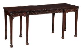A mahogany serving table in George III style, 19th century, the drawer stamped `M.WILLSON`, the top