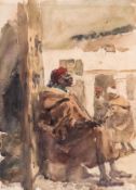 Charles Nicolas Sarka (1879-1960) Coffee Shop Doorway, Morocco, watercolour, over pencil, on wove