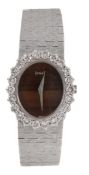 Piaget, a lady`s 18 carat white gold wristwatch, circa 1970, ref. 9338 A6, no.133794, the two piece